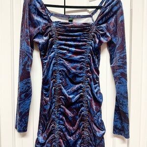 Wild Fable Blue and Purple Marble Long Sleeve Dress